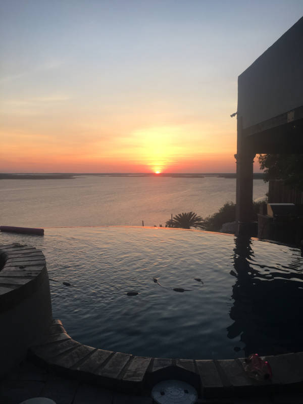 ElderLago sunset over pool
