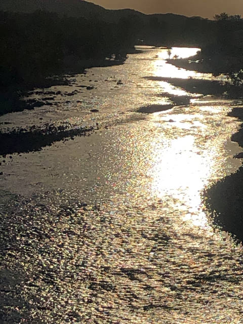 river in sunlight